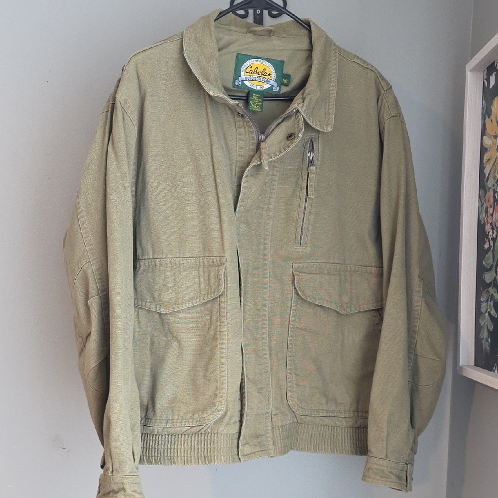 Cabela's Olive Men's Field Coat Size Large 100% Cotton